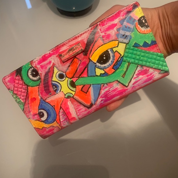NWOT Kate Spade pink leather wallet restyled by artist - Picture 12 of 12